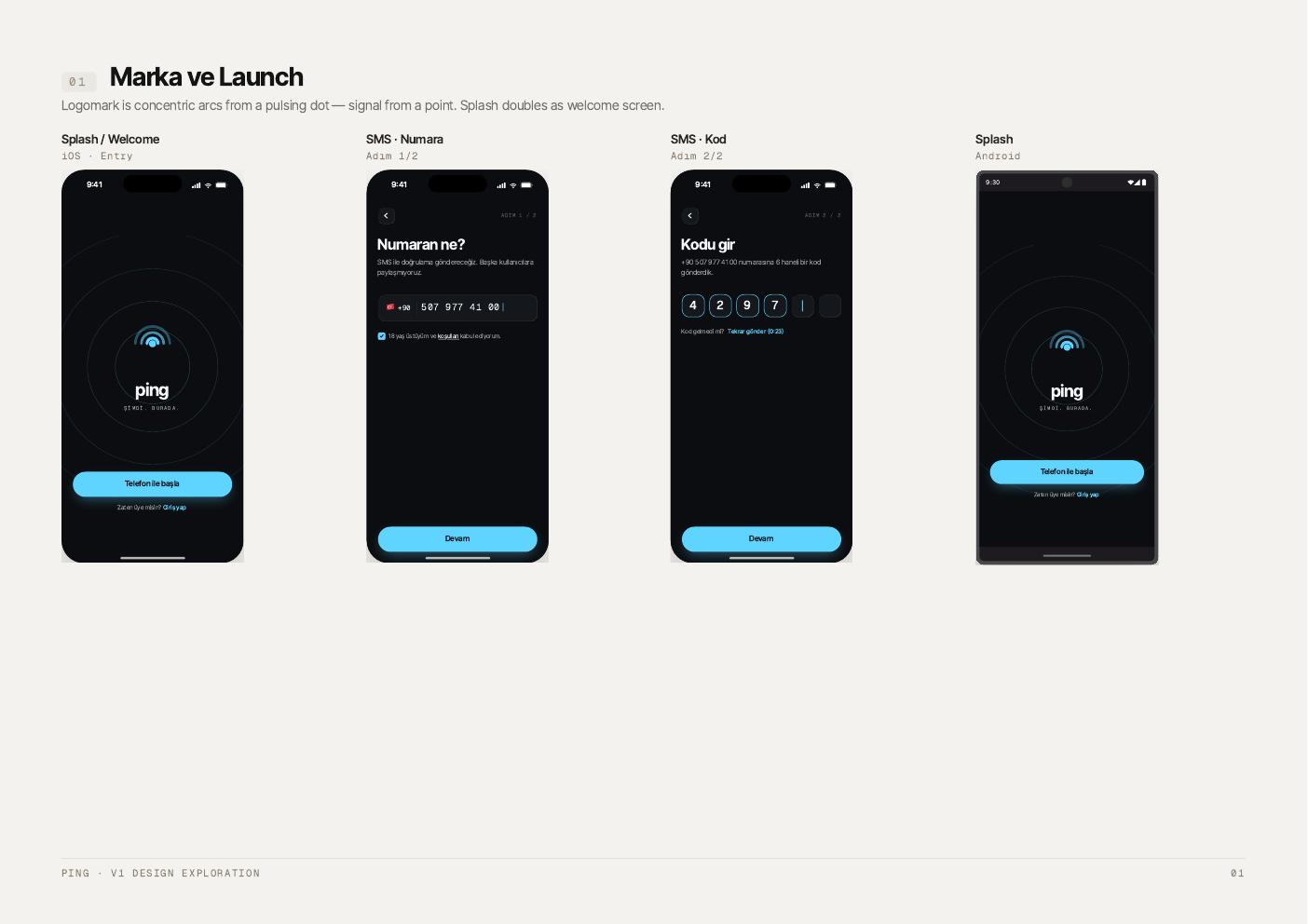 Marka ve Launch ekranları